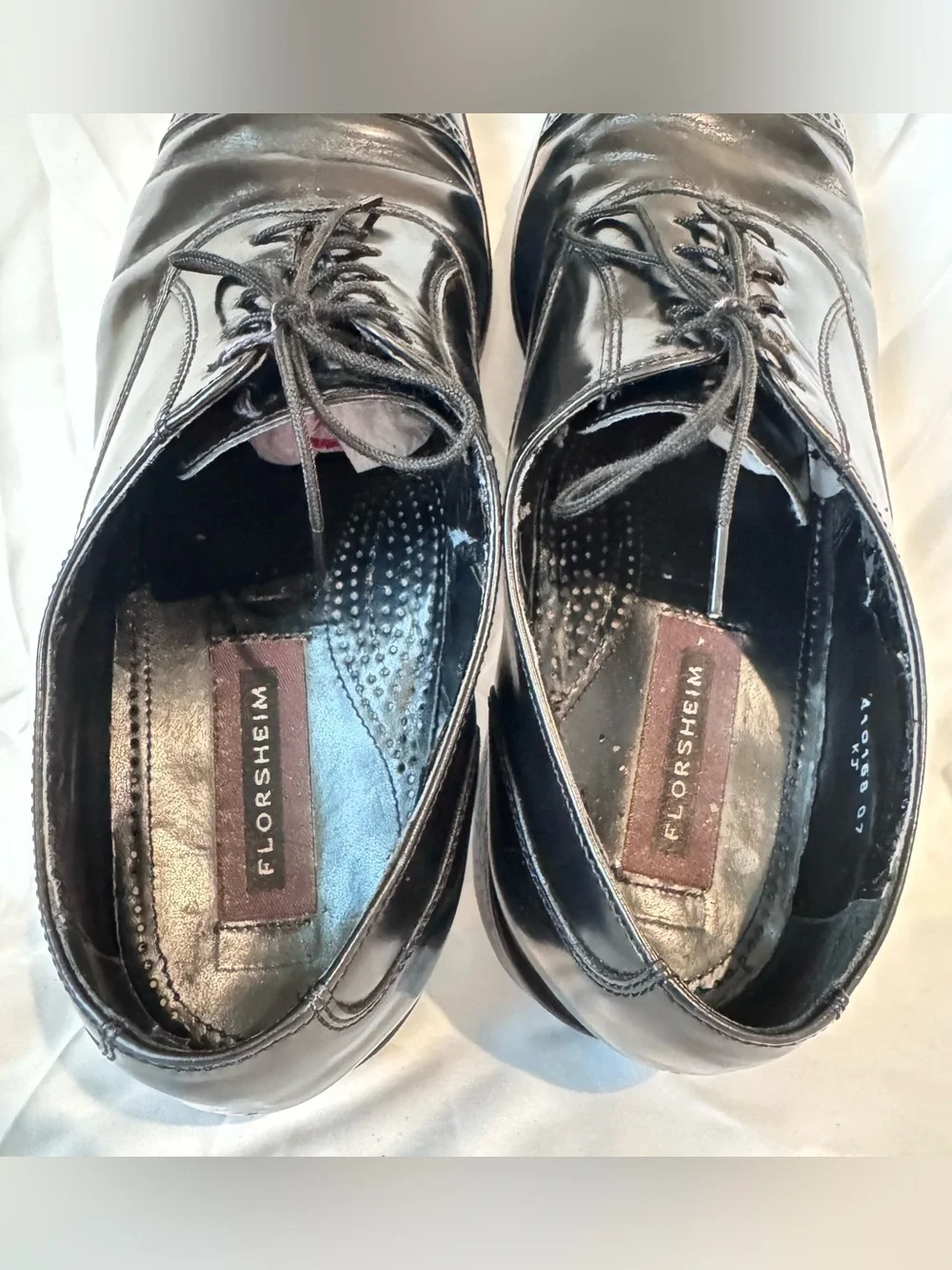 Classic Florsheim Mens Lexington Cap Toe Oxfords in Black Leather Sz 10.5 D